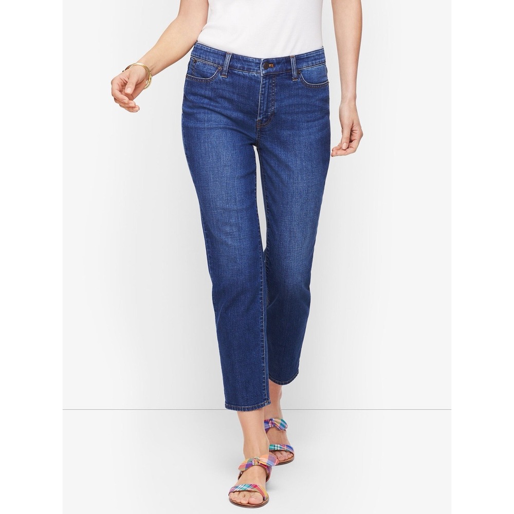 Talbots Flawless Straight Crop Blue Size 12‎ Minimalist Casual Effortless